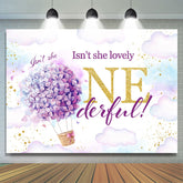 Lofaris Floral Hot Air Balloon Sky 1St Birthday Backdrop